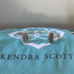 Kendra Scott Gold Elton Bracelet in Platinum Drusy